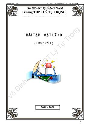 Bài tập Vật lý 10 - Học kỳ I - Năm học 2019-2020 - Võ Đình Bảo